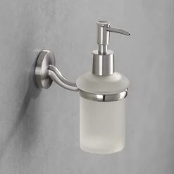 Distributeur de savon Cuba - Zinc - Argenté - Volume de remplissage : 180 ml -Accessoires de salle de bain Soldes 1000287215 210827 13304600569 MOOD DETAILS P000000001000287215 mood