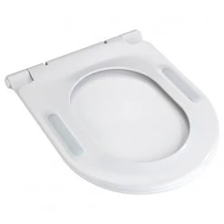 WENKO Siège WC premium Nuoro - Acier inoxydable / Polyester PVC / Blanc -Accessoires de salle de bain Soldes 1000287216 210827 13304700578 DETAILS P000000001000287216