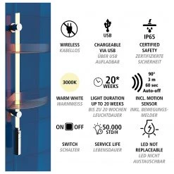WENKO Étagère de douche LED Antik - Polycarbonate - Transparent -Accessoires de salle de bain Soldes 1000287217 210827 133047001314 ICON DETAILS P000000001000287217 icon seal
