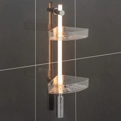 WENKO Étagère de douche LED Antik - Polycarbonate - Transparent -Accessoires de salle de bain Soldes 1000287217 210827 13304700585 DETAILS P000000001000287217