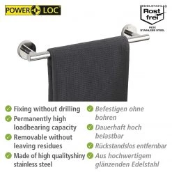 WENKO Porte-serviette Bosio - Acier inoxydable - Argenté -Accessoires de salle de bain Soldes 1000287219 210827 133049001335 ICON DETAILS P000000001000287219 icon seal