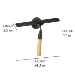 WENKO Raclette de douche Turbo-Loc Bambusa - Acier inoxydable - Noir / Natur -Accessoires de salle de bain Soldes 1000287231 210827 133053001399 ICON DETAILS P000000001000287231 icon seal