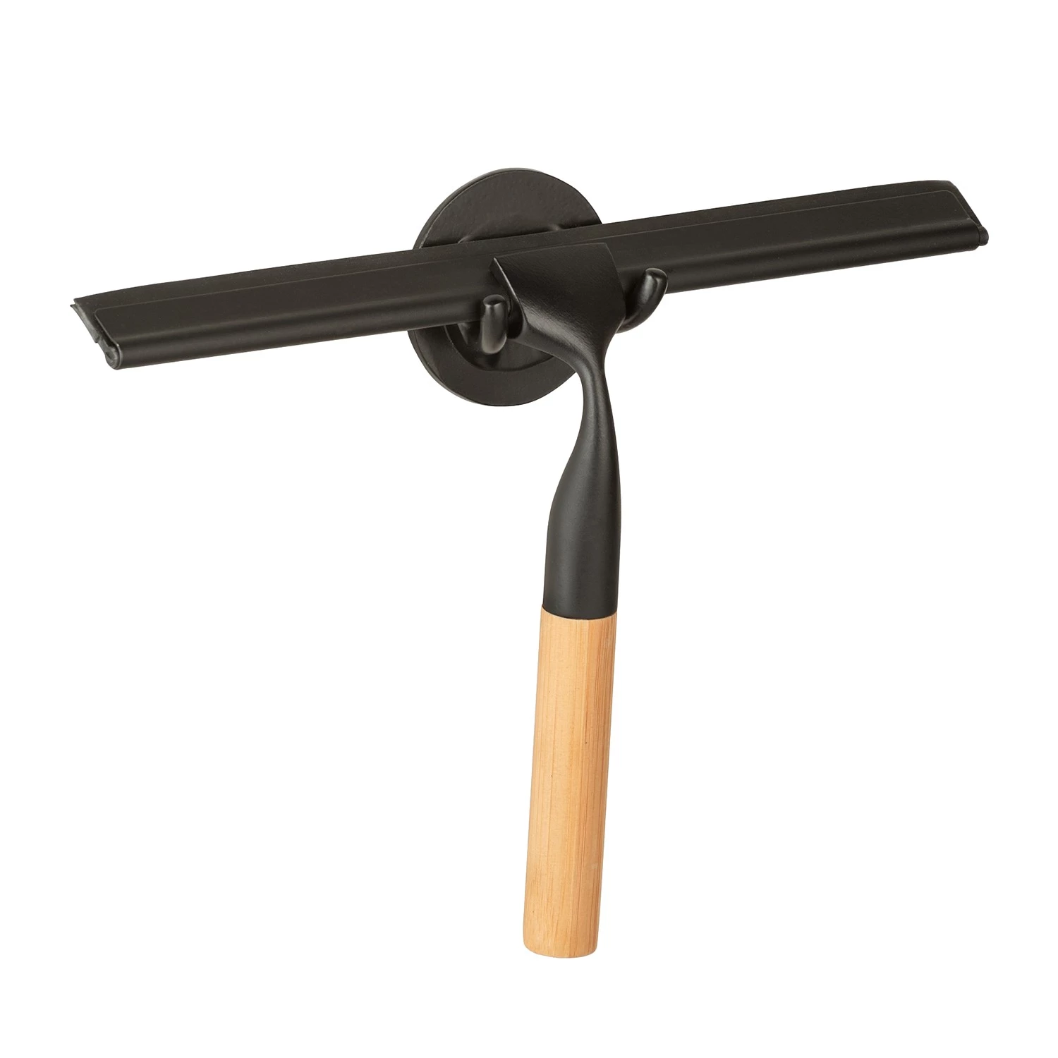 WENKO Raclette de douche Turbo-Loc Bambusa - Acier inoxydable - Noir / Natur 1 WENKO Raclette de douche Turbo-Loc Bambusa - Acier inoxydable - Noir / Natur