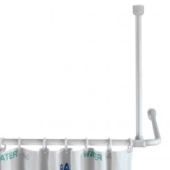 WENKO Fixation pour tringle à rideau de douche - Aluminium / Matière plastique - Blanc