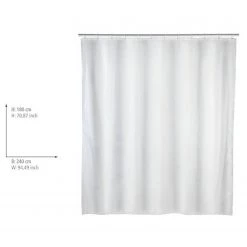 WENKO Rideau de douche Uni II - Polyester - Blanc -Accessoires de salle de bain Soldes 1000289418 210907 16454000039 SKETCH DETAILS P000000001000289418 sketch