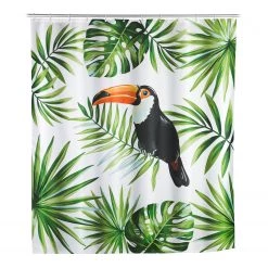 WENKO Rideau de douche Toucan - Polyester - Multicolore