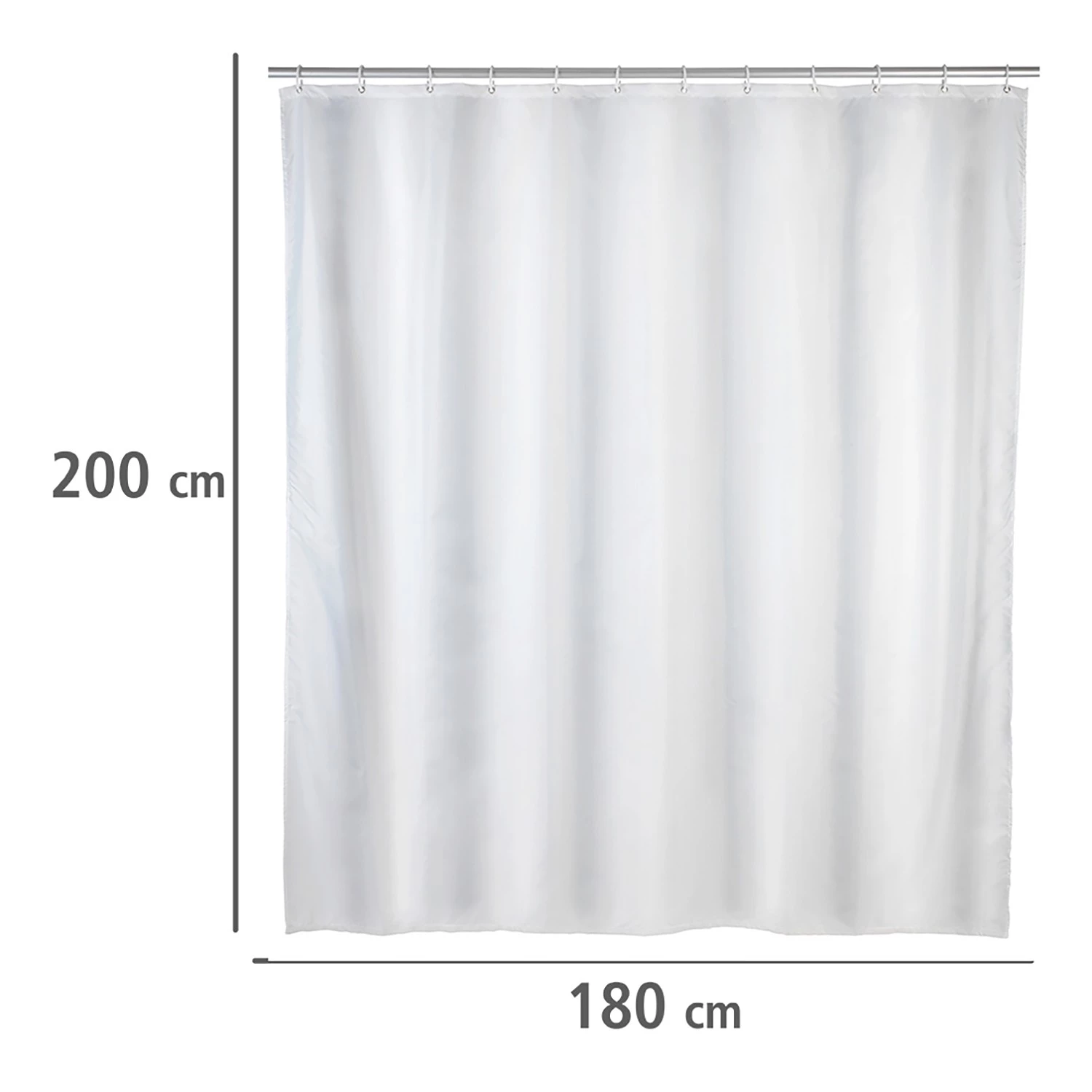 WENKO Rideau de douche Uni III - Polyester - Blanc 6 WENKO Rideau de douche Uni III - Polyester - Blanc – Image 6