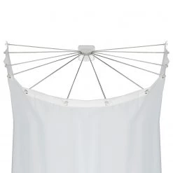 WENKO Rideau de douche avec 12 bras - Matière plastique / Acier inoxydable enduit par poudrage - Brillant