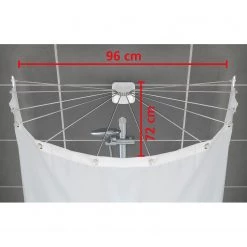 WENKO Rideau de douche avec 12 bras - Matière plastique / Acier inoxydable enduit par poudrage - Brillant -Accessoires de salle de bain Soldes 1000289427 210907 16455200239 SKETCH DETAILS P000000001000289427 sketch