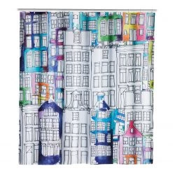WENKO Rideau de douche Sunny City - Polyester - Multicolore