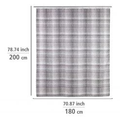 WENKO Rideau de douche Leblon - Polyester - Blanc / Gris -Accessoires de salle de bain Soldes 1000289465 210907 16454600136 SKETCH DETAILS P000000001000289465 sketch