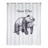 WENKO Rideau de douche Home Office - Polyester - Blanc / Noir