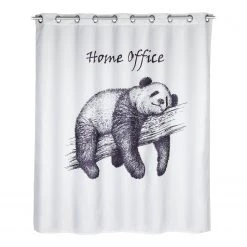 WENKO Rideau de douche Home Office - Polyester - Blanc / Noir