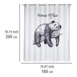 WENKO Rideau de douche Home Office - Polyester - Blanc / Noir -Accessoires de salle de bain Soldes 1000289468 210907 16454700152 SKETCH DETAILS P000000001000289468 sketch