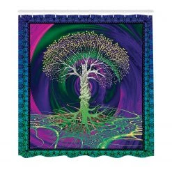 Twentyfour Rideau de douche Digital - Polyester - Violet - 175 x 200 cm