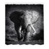 Twentyfour Rideau de douche Éléphant - Polyester - Gris - 175 x 200 cm