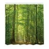 Twentyfour Rideau de douche Feuilles mortes - Polyester - Vert - 175 x 200 cm