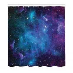 Twentyfour Rideau de douche Galaxy - Polyester - Bleu marine / Violet - 175 x 240 cm