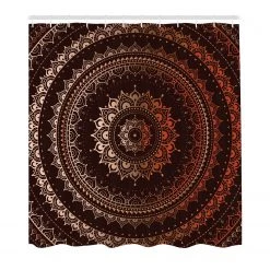 Twentyfour Rideau de douche Univers - Polyester - Châtain - 175 x 200 cm