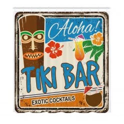 Twentyfour Rideau de douche Tiki Bar - Polyester - Multicolore - 175 x 240 cm
