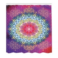 Twentyfour Rideau de douche Marada - Polyester - Multicolore - 175 x 200 cm