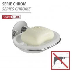 WENKO Porte-savon Turbo-Loc Fireside - Acier / Polypropylène - Argenté -Accessoires de salle de bain Soldes 1000333020 220218 031 DETAILS P000000001000333020