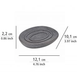 WENKO Porte-savon Pebble Stone - Polyrésine - Gris -Accessoires de salle de bain Soldes 1000333026 220218 500 SKETCH DETAILS P000000001000333026 sketch