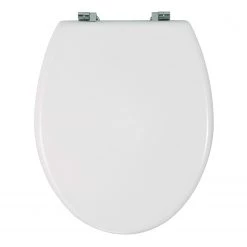 WENKO Siège WC Bali - Blanc, fixation : Acier inoxydable - Blanc