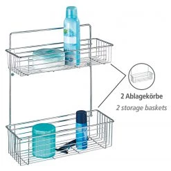 WENKO Étagère murale Avesta - Acier - Argenté -Accessoires de salle de bain Soldes 1000333047 220218 030 DETAILS P000000001000333047