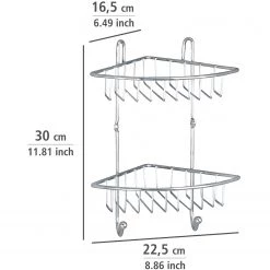 WENKO Étagère d’angle Milano - Acier - Argenté 13 WENKO Étagère d’angle Milano - Acier - Argenté -Accessoires de salle de bain Soldes 1000333048 220218 500 SKETCH DETAILS P000000001000333048 sketch