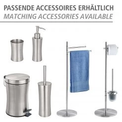 WENKO Distributeur de savon Pieno - Acier inoxydable - Argenté -Accessoires de salle de bain Soldes 1000333050 220218 040 DETAILS P000000001000333050