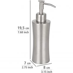 WENKO Distributeur de savon Pieno - Acier inoxydable - Argenté -Accessoires de salle de bain Soldes 1000333050 220218 500 SKETCH DETAILS P000000001000333050 sketch