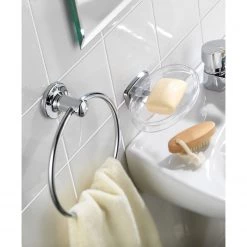 WENKO Porte-savon Basic - Acier inoxydable - Argenté -Accessoires de salle de bain Soldes 1000333054 220218 021 MOOD DETAILS P000000001000333054 mood