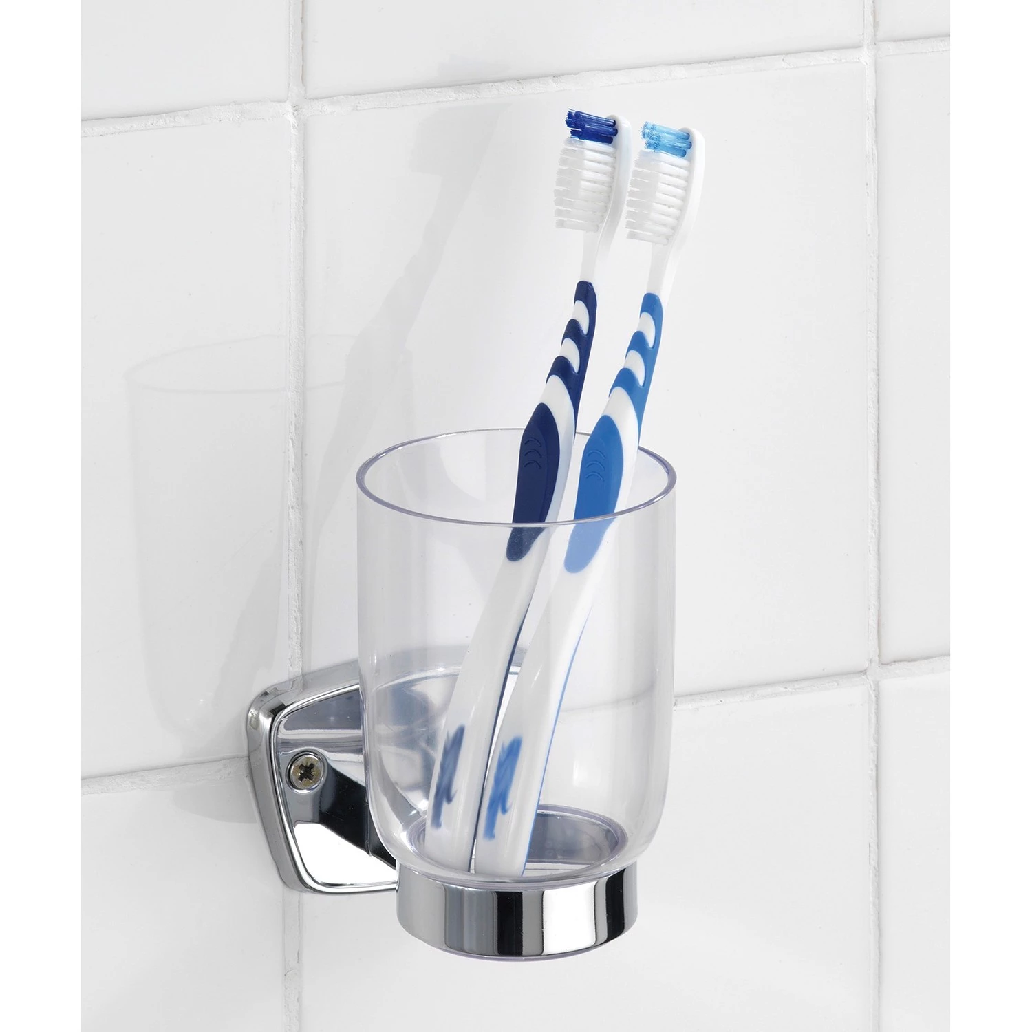WENKO Verre à dents Basic - Acier inoxydable / Tasse : Matière plastique - Argenté 2 WENKO Verre à dents Basic - Acier inoxydable / Tasse : Matière plastique - Argenté – Image 2