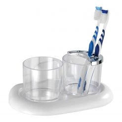 WENKO Verre à dents Pure - ABS / Tasse : Polystyrène - Blanc