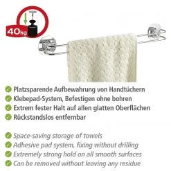 WENKO Porte-serviettes Turbo-Loc® Eperny - Acier - Argenté -Accessoires de salle de bain Soldes 1000333065 220218 030 DETAILS P000000001000333065