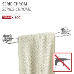 WENKO Porte-serviettes Turbo-Loc® Eperny - Acier - Argenté -Accessoires de salle de bain Soldes 1000333065 220218 031 DETAILS P000000001000333065