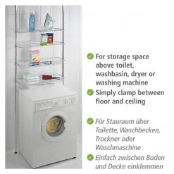 WENKO Étagère télescopique Ellera - Acier - Argenté -Accessoires de salle de bain Soldes 1000333072 220218 030 DETAILS P000000001000333072