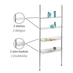 WENKO Étagère télescopique Ellera - Acier - Argenté -Accessoires de salle de bain Soldes 1000333072 220218 031 DETAILS P000000001000333072