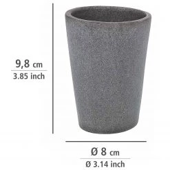 WENKO Verre à dents Pebble Stone - Polyrésine - Gris -Accessoires de salle de bain Soldes 1000333073 220218 500 SKETCH DETAILS P000000001000333073 sketch
