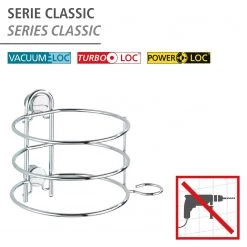 WENKO Porte sèche-cheveux Classic - Acier - Argenté -Accessoires de salle de bain Soldes 1000333081 220218 060 DETAILS P000000001000333081
