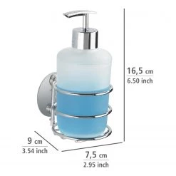 WENKO Distributeur de savon Turbo-Loc Fireside - Acier / Polypropylène - Argenté 13 WENKO Distributeur de savon Turbo-Loc Fireside - Acier / Polypropylène - Argenté -Accessoires de salle de bain Soldes 1000333082 220218 500 SKETCH DETAILS P000000001000333082 sketch