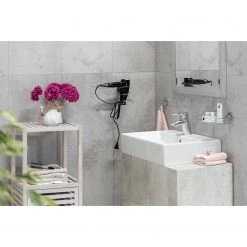 WENKO Porte sèche-cheveux Vacuum-Loc Glostrup - Acier - Argenté -Accessoires de salle de bain Soldes 1000333084 220218 021 MOOD DETAILS P000000001000333084 mood