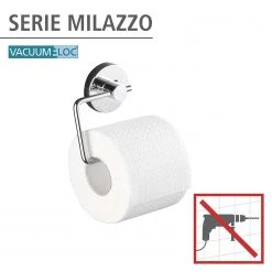 WENKO Porte papier toilette Milazzo Vacuum-Loc - Acier - Argenté -Accessoires de salle de bain Soldes 1000333085 220218 031 DETAILS P000000001000333085