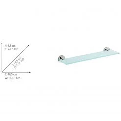 WENKO Étagère murale Bosio - Acier inoxydable - Argenté -Accessoires de salle de bain Soldes 1000333088 220218 500 SKETCH DETAILS P000000001000333088 sketch