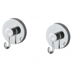 WENKO Patères Vacuum-Loc Glostrup (lot de 2) - ABS - Argenté