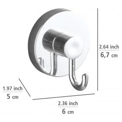 WENKO Patères Vacuum-Loc Glostrup (lot de 2) - ABS - Argenté -Accessoires de salle de bain Soldes 1000333131 220218 500 SKETCH DETAILS P000000001000333131 sketch