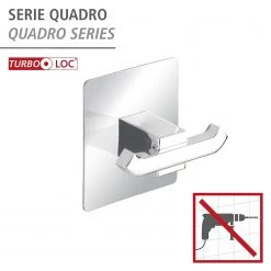 WENKO Patère Turbo-Loc Duo - Acier inoxydable / Matière plastique - Argenté -Accessoires de salle de bain Soldes 1000333139 220218 032 DETAILS P000000001000333139