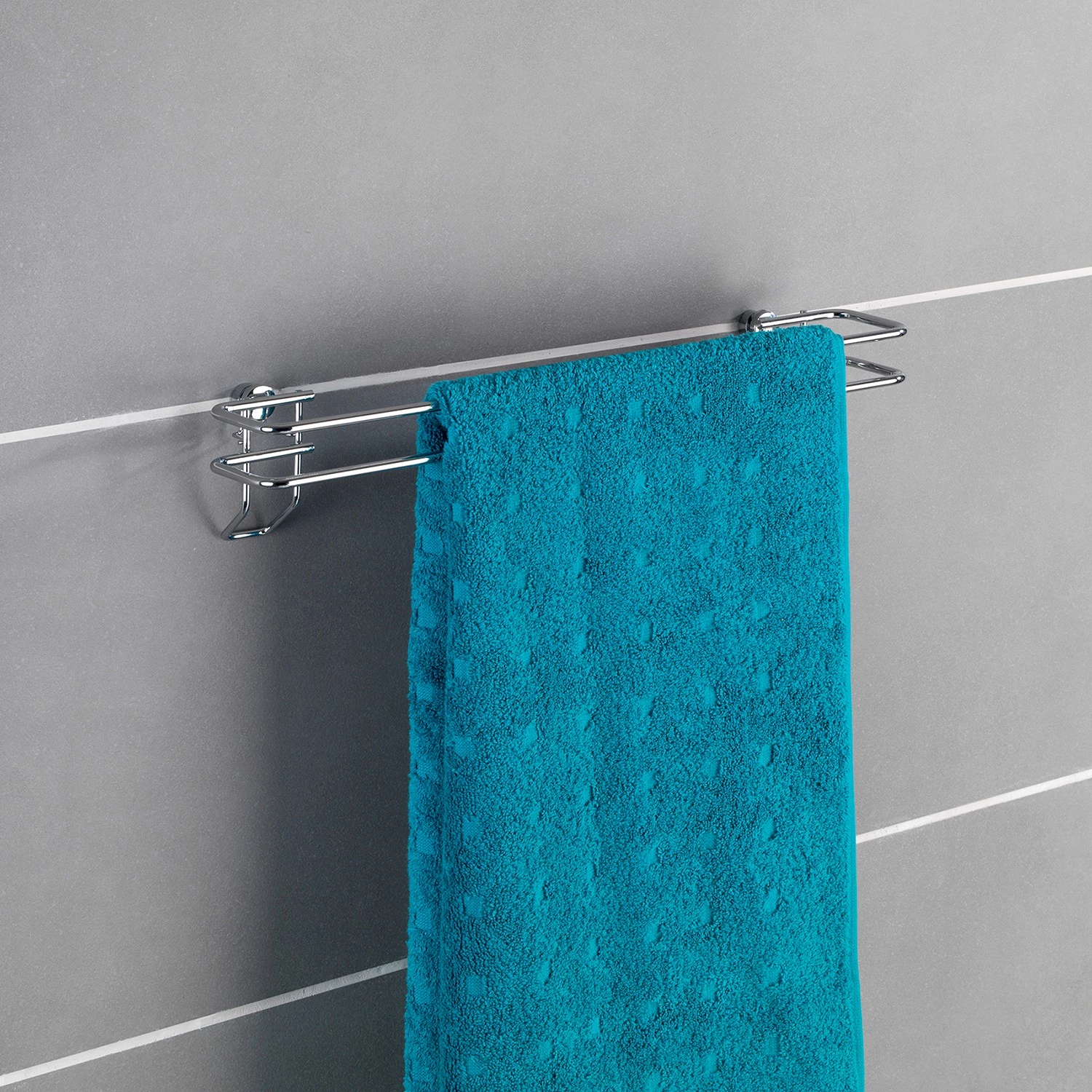 WENKO Porte-serviette Classic Plus - Acier - Argenté 2 WENKO Porte-serviette Classic Plus - Acier - Argenté – Image 2