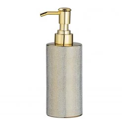 WENKO Distributeur de savon Nuria - Céramique - Blanc / Doré -Accessoires de salle de bain Soldes 1000333145 220218 030 DETAILS P000000001000333145